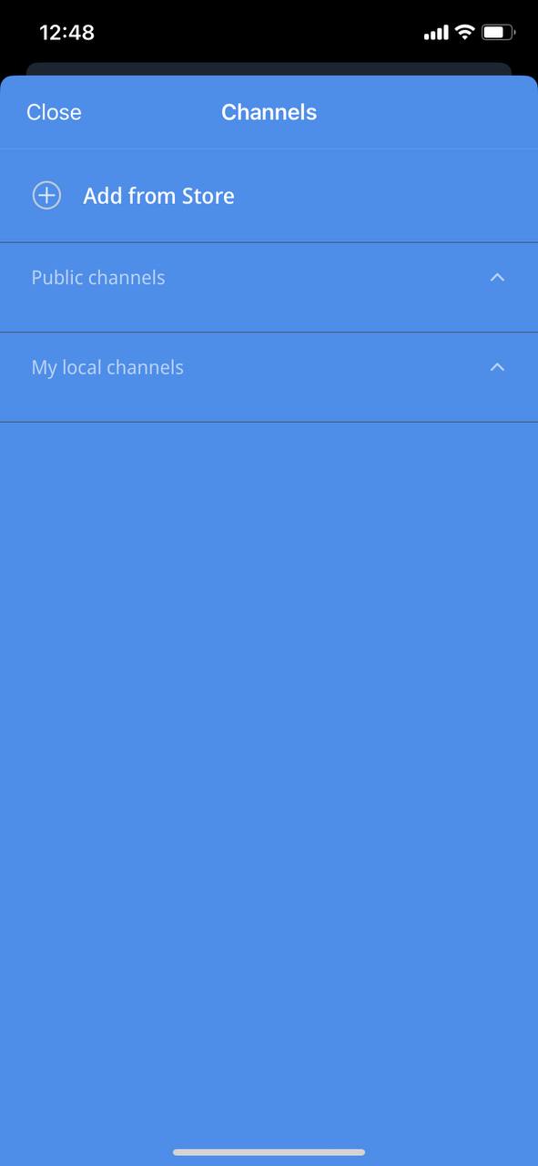Channel menu mobile