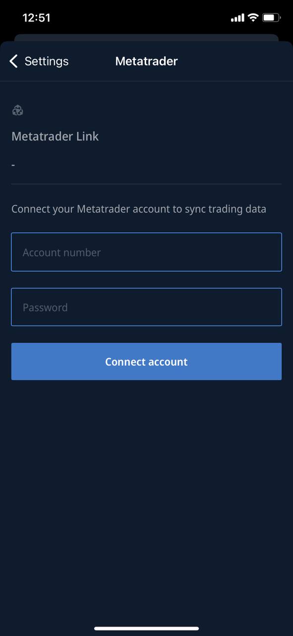 Mt account in settings mobile