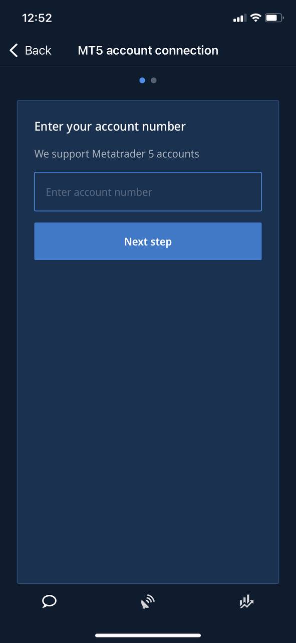 Mt account in programs mobile