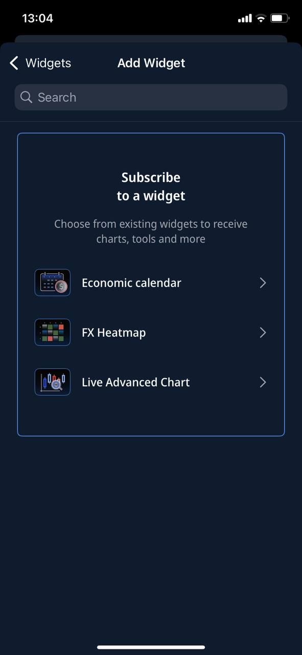 Widget store mobile