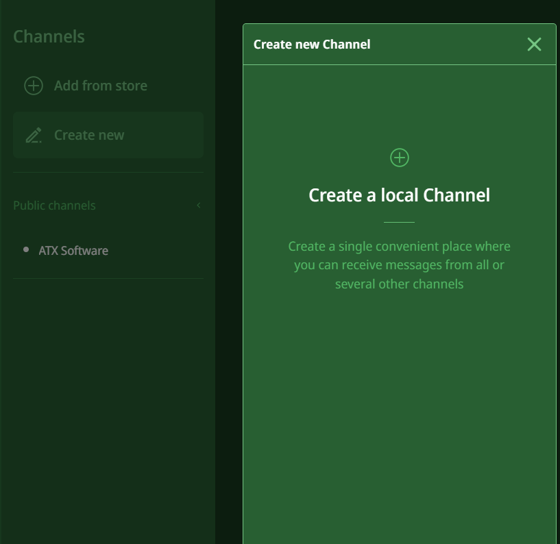 Create local channel