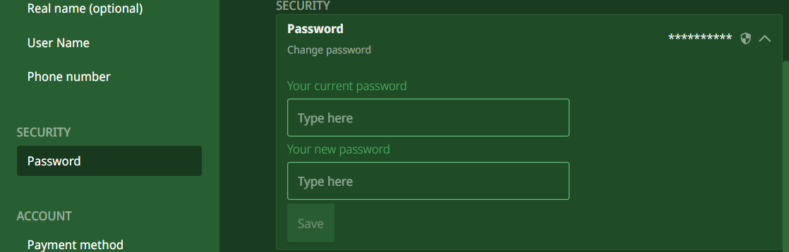 Password Screen